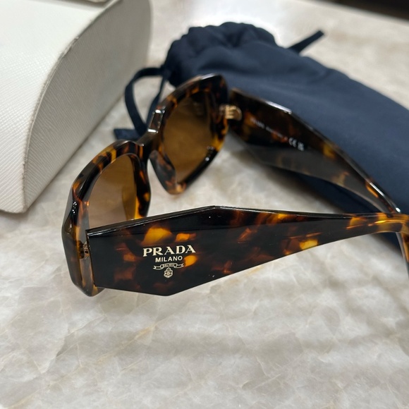 Prada Symbole Rectangular Sunglasses, PR17WS 49mm in Tortoise